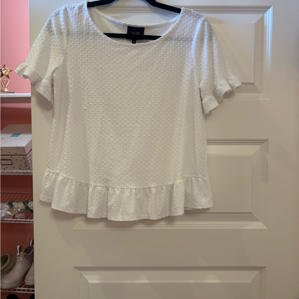 White Textured Women's Top